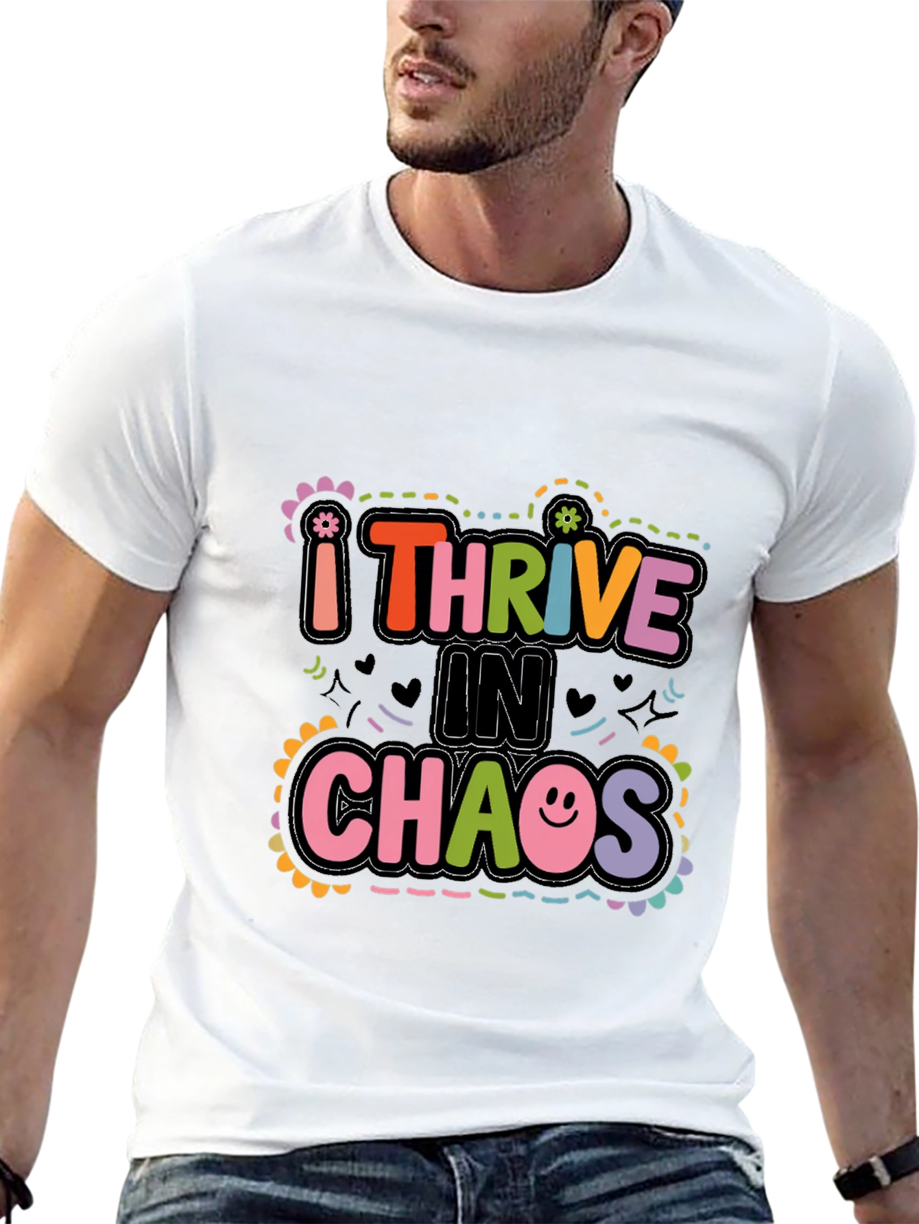 Black I Thrive in Chaos Graphic Tee view 13