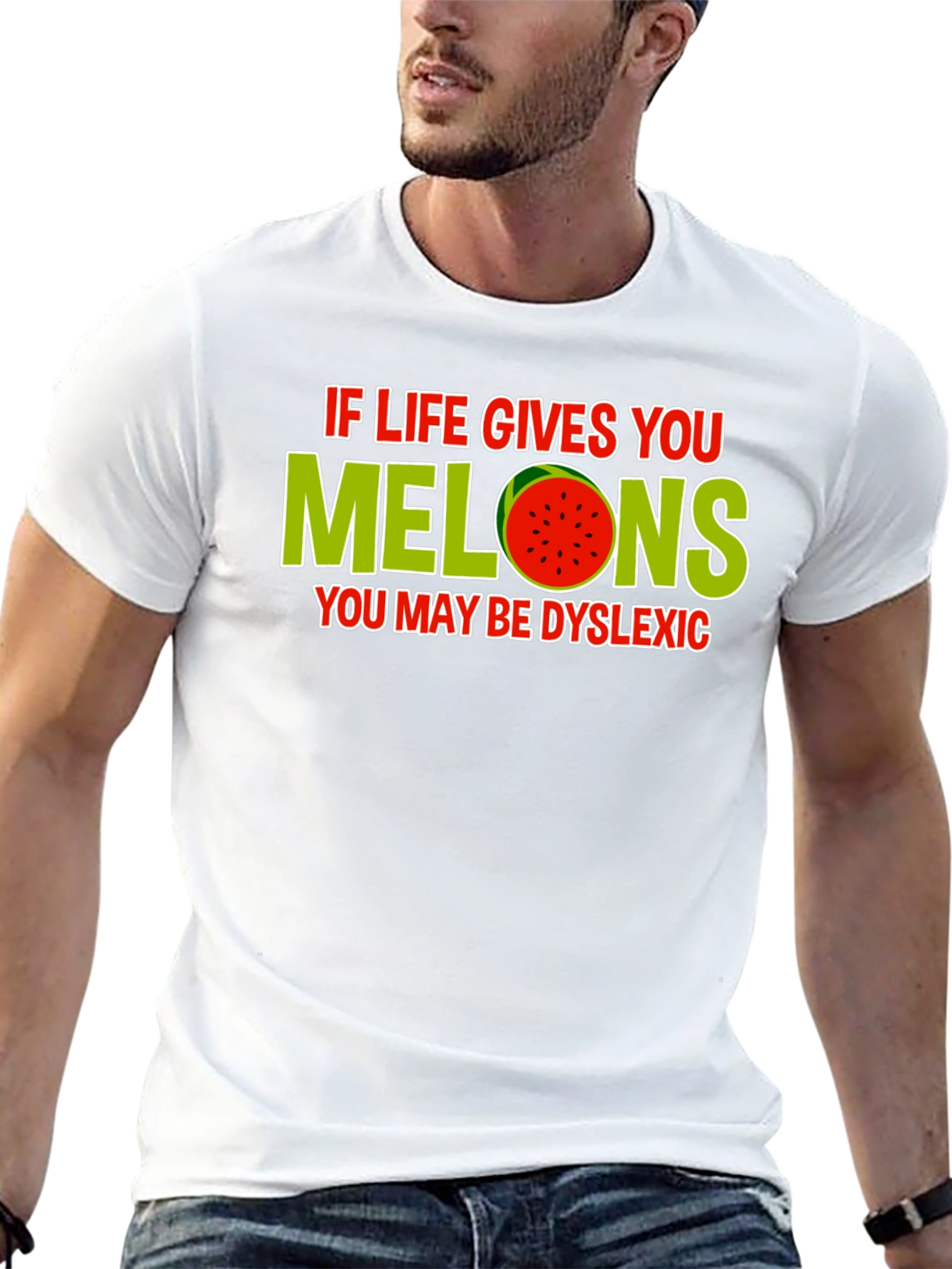 Black Dyslexic Melons Graphic Novelty T-Shirt view 13