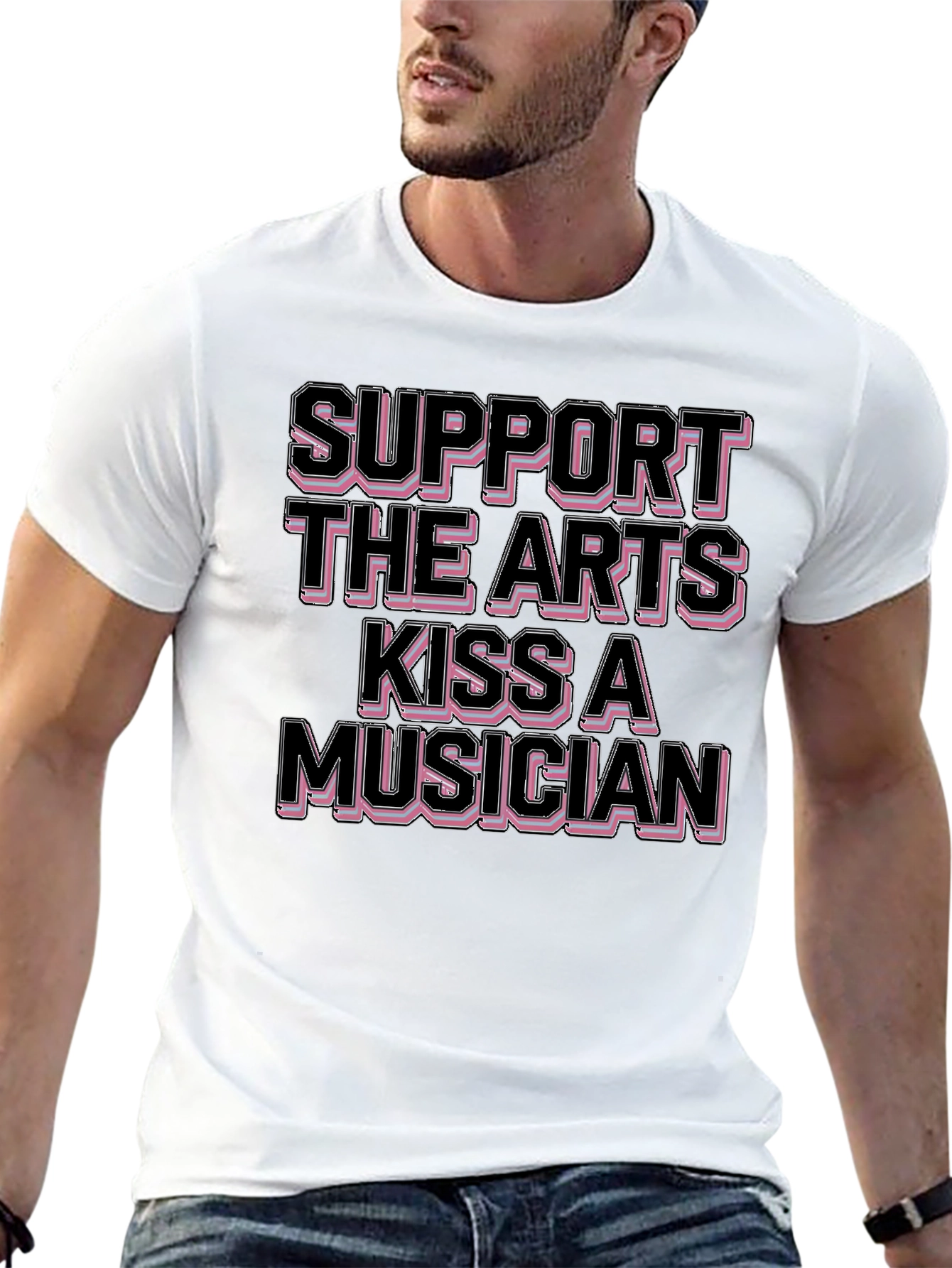 Black Support The Arts Kiss A Musician Black T-Shirt view 13