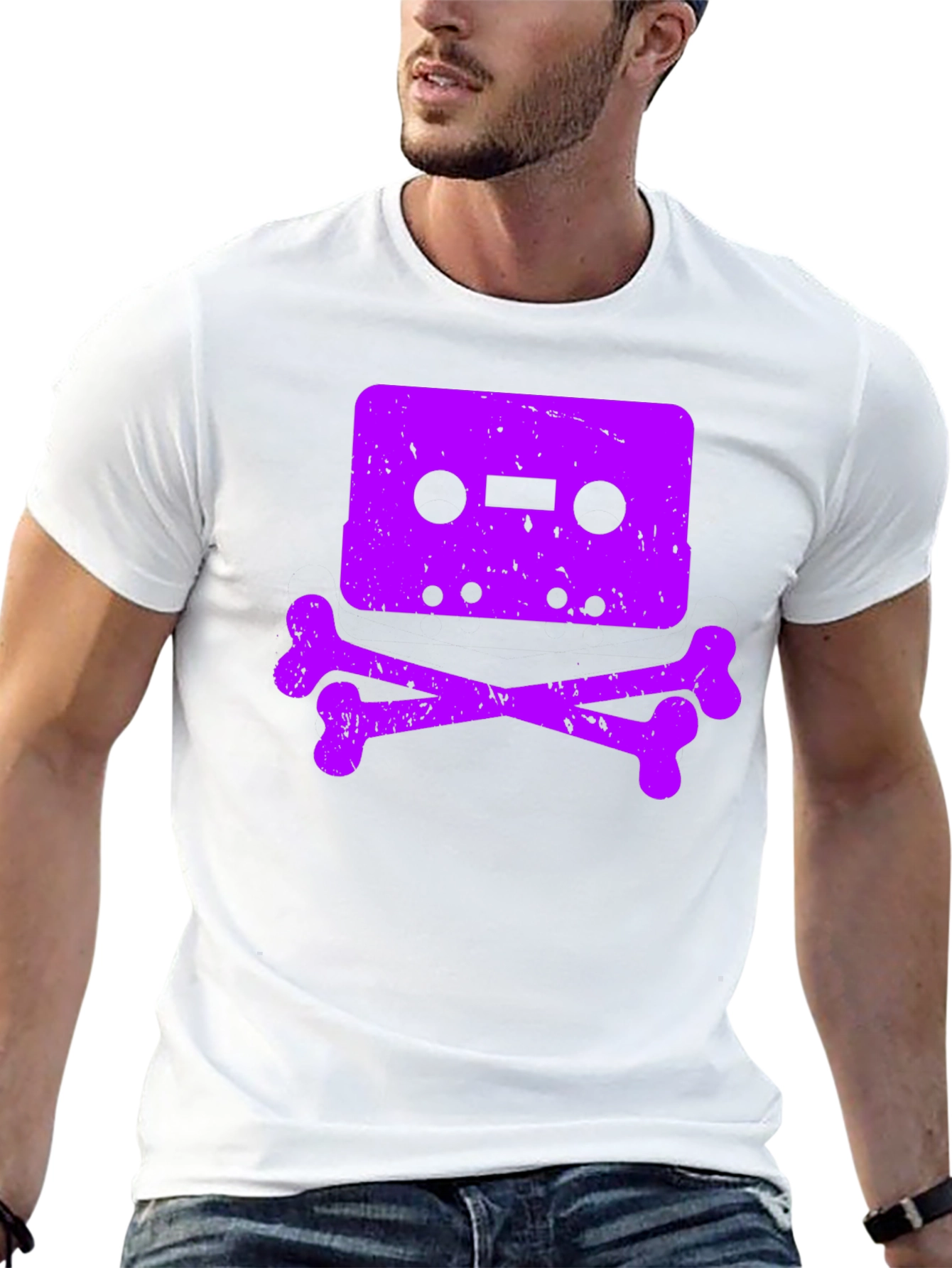 Cassette Skull Graphic T-Shirt - Vintage Retro Style - 13