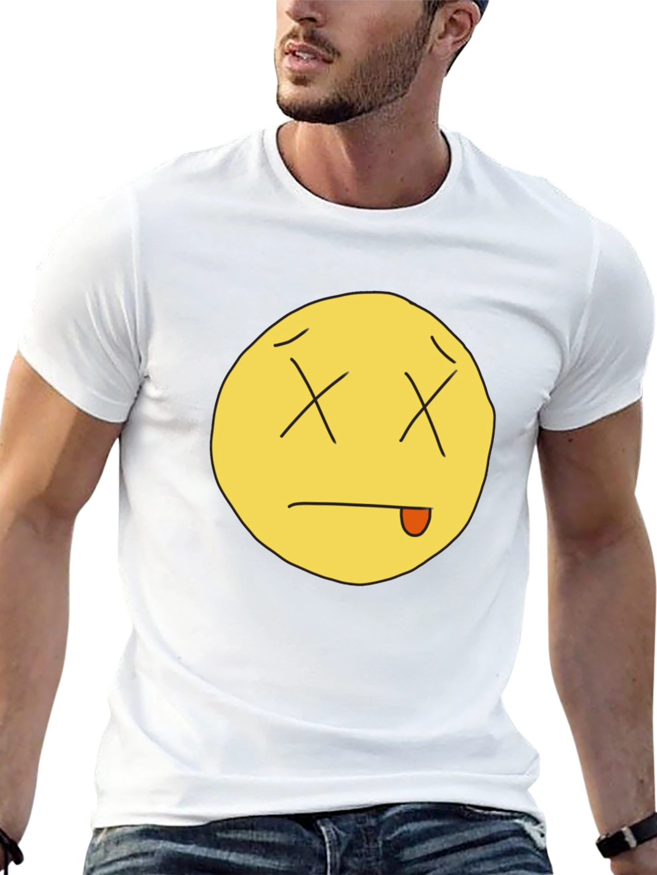 Black Funny Dead Emoji Black T-Shirt view 13