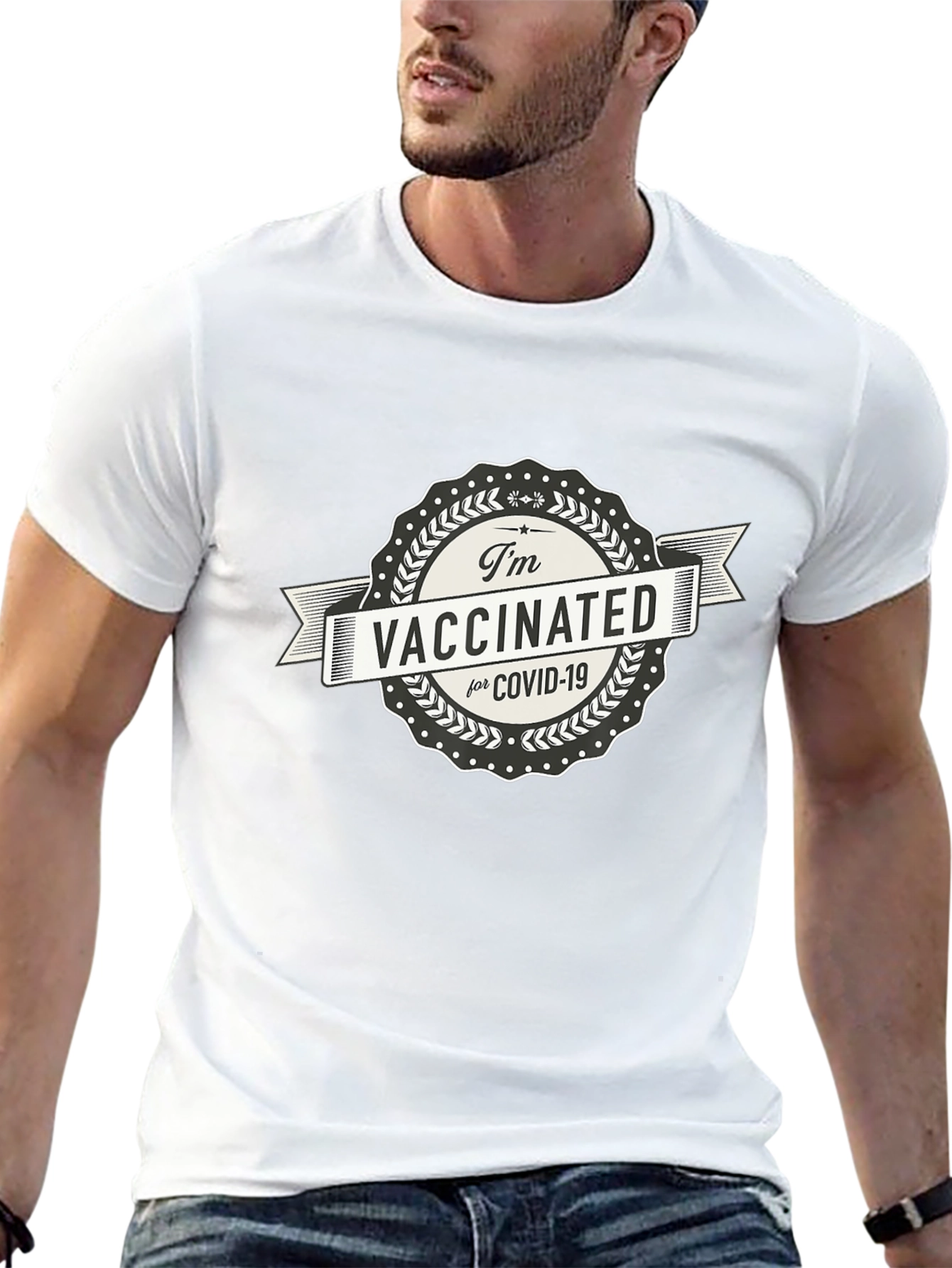 Black I'm Vaccinated for Covid-19 T-Shirt view 13