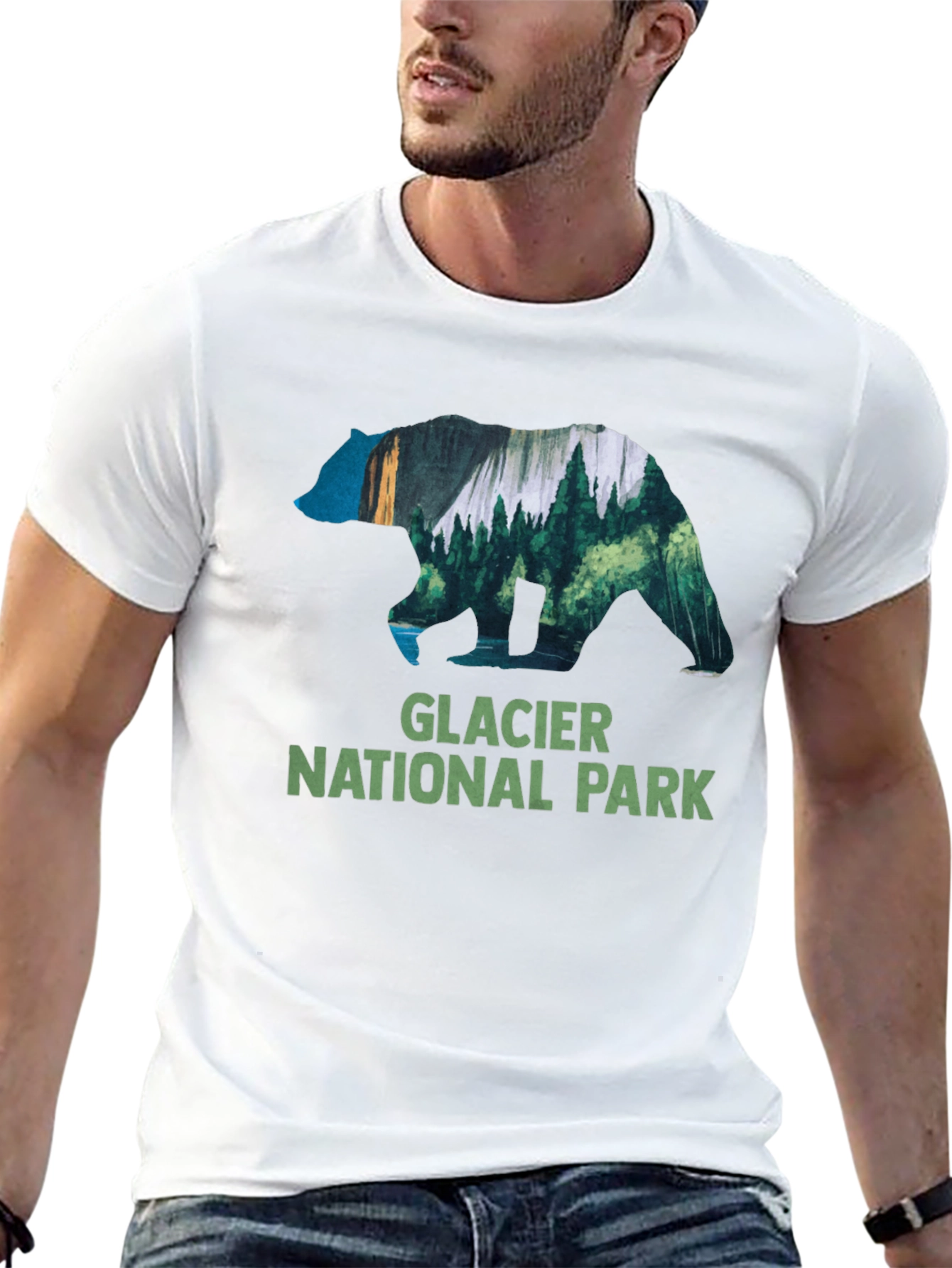 Black Glacier National Park Bear T-Shirt view 13