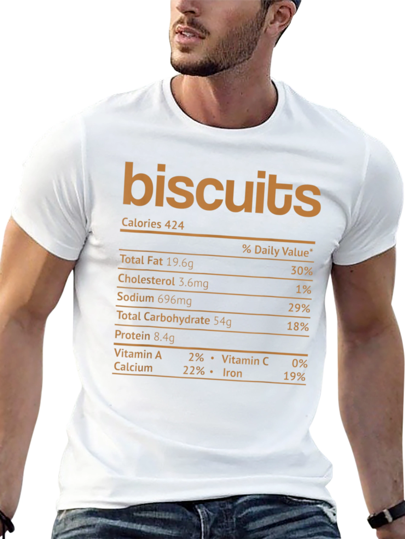 Black Biscuits Nutrition Facts Graphic Novelty T-Shirt view 13