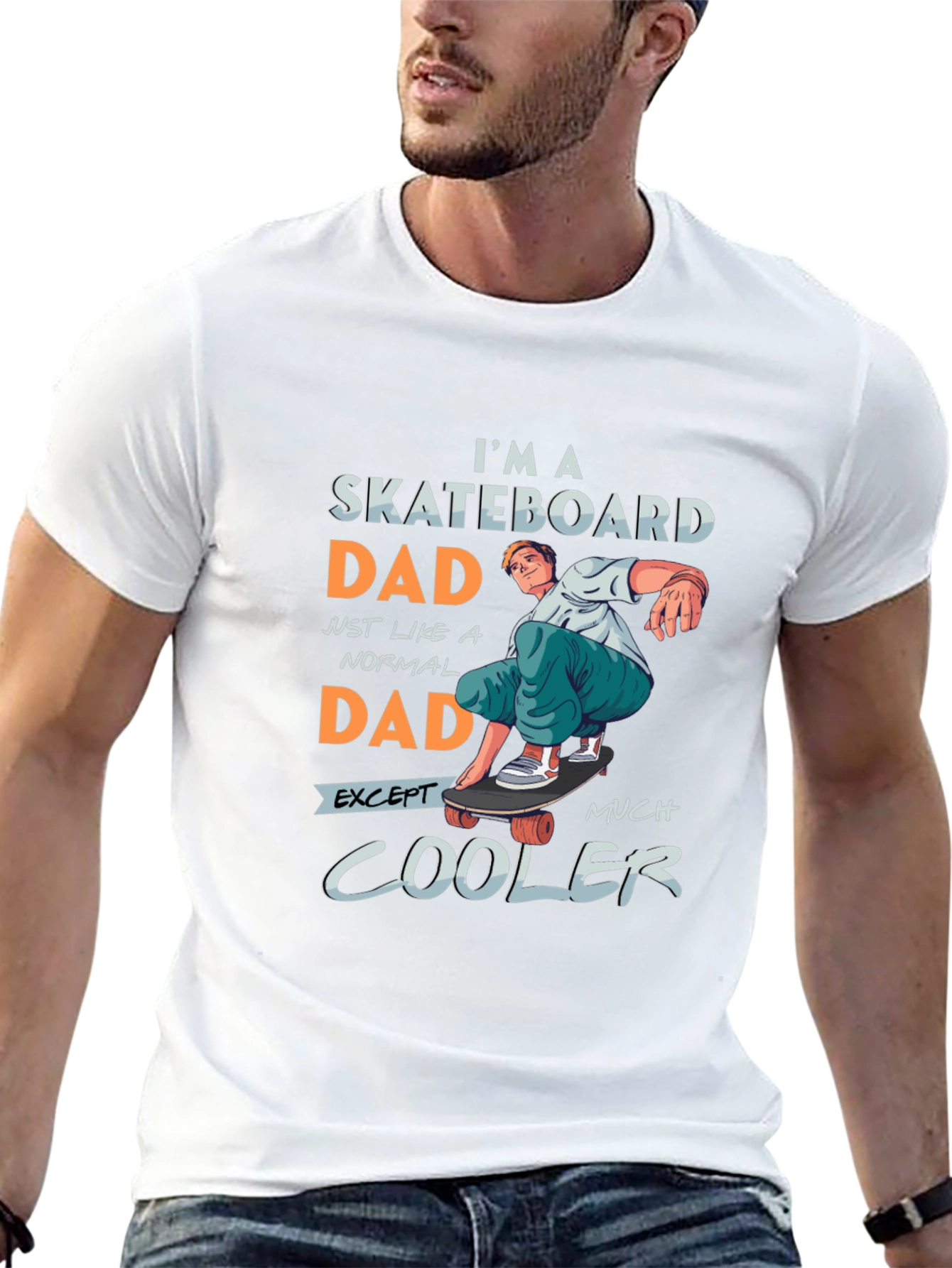 Black Skateboard Dad Graphic Tee - Cool Dad Style view 13