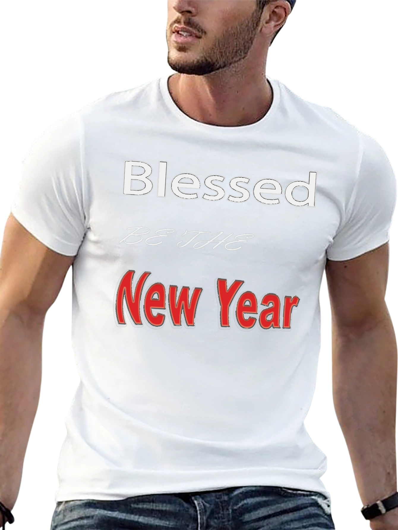 Black Blessed New Year Graphic Tee - Stylish Holiday Apparel view 13