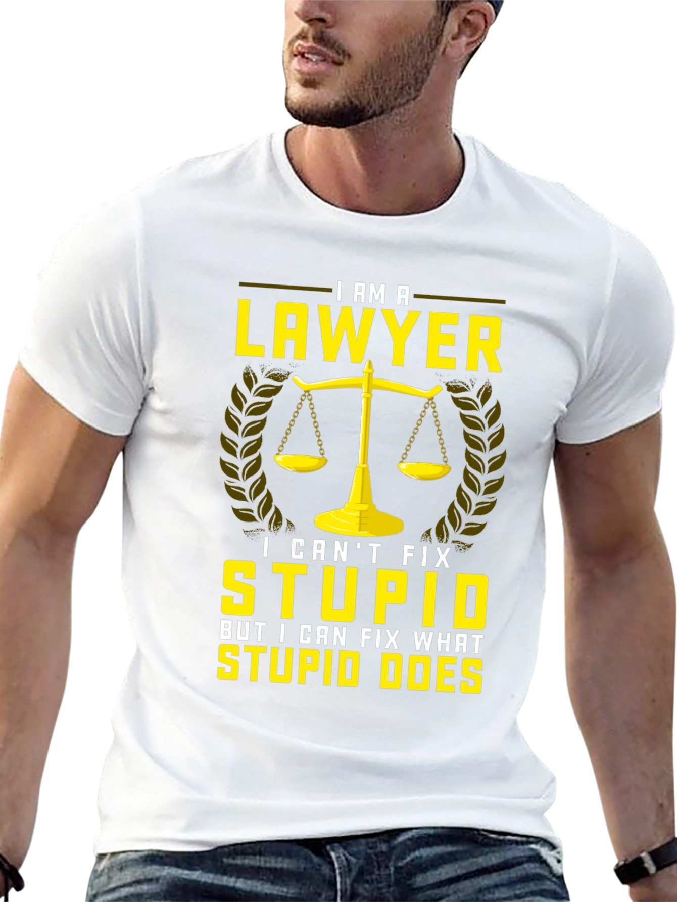 Black Lawyer T-Shirt - I Can't Fix Stupid view 13