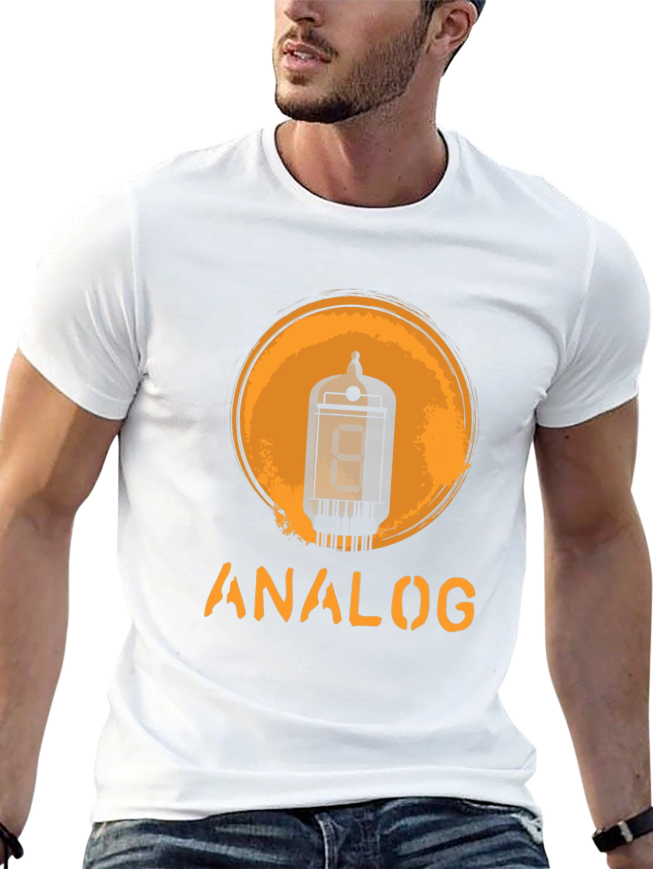Black Analog Tube T-Shirt - Vintage Design view 13