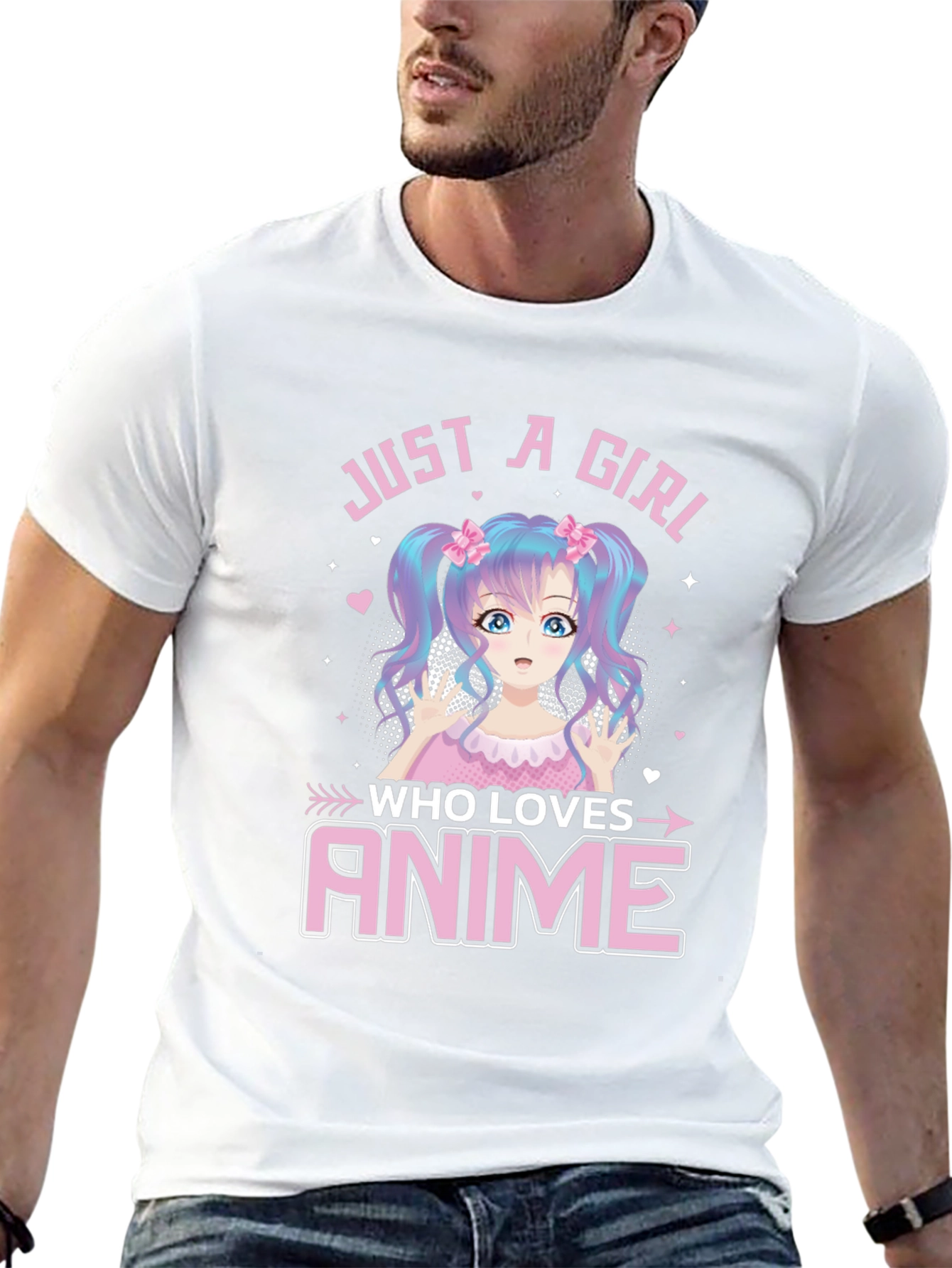 Black Just A Girl Who Loves Anime Graphic Tee view 13