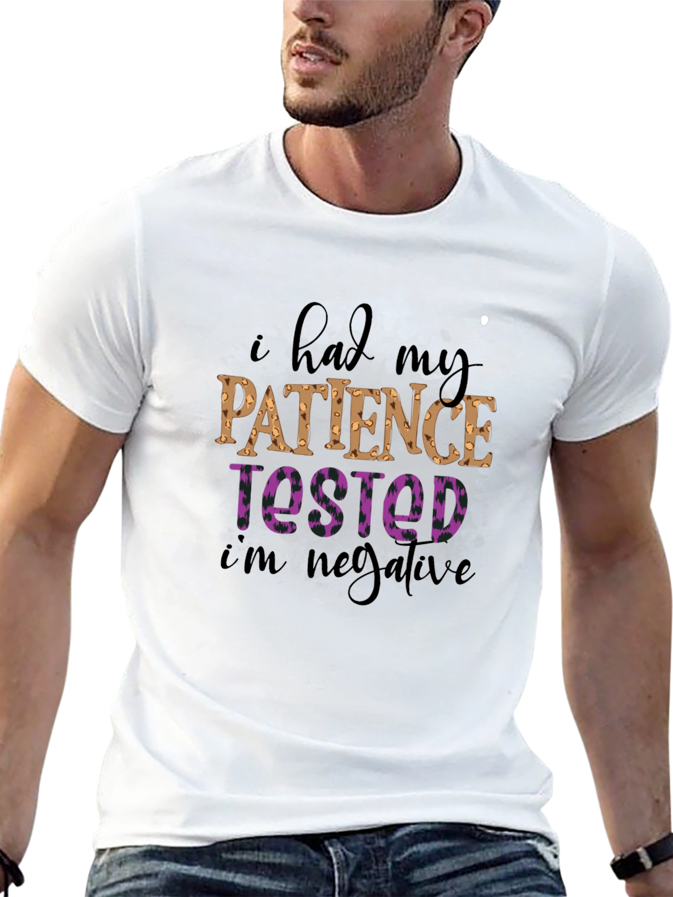 Black Patience Tested Negative Statement T-Shirt view 13