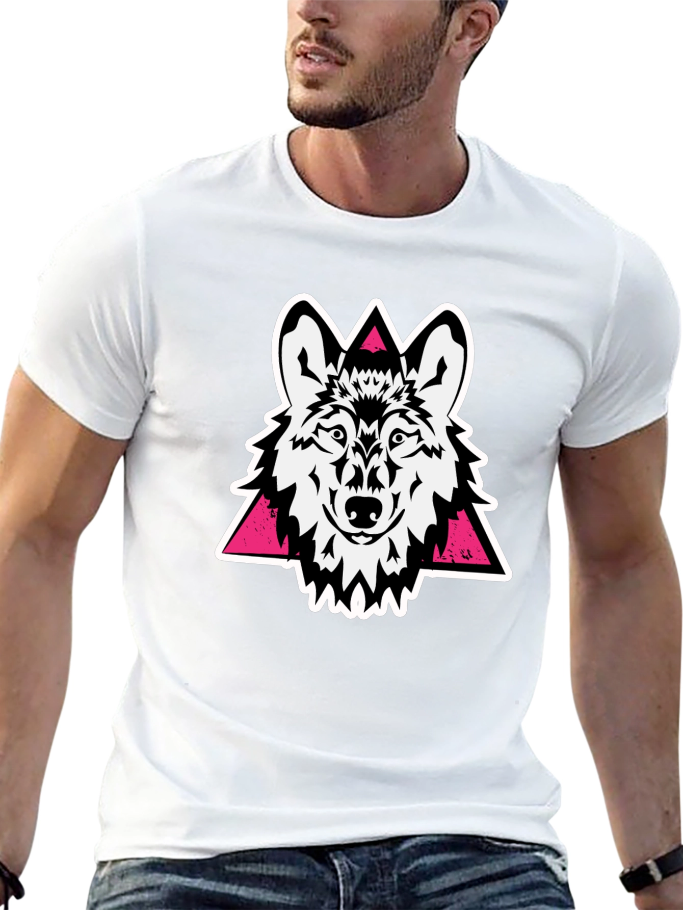 Black Wolf Graphic Tee - Black Cotton Blend view 13