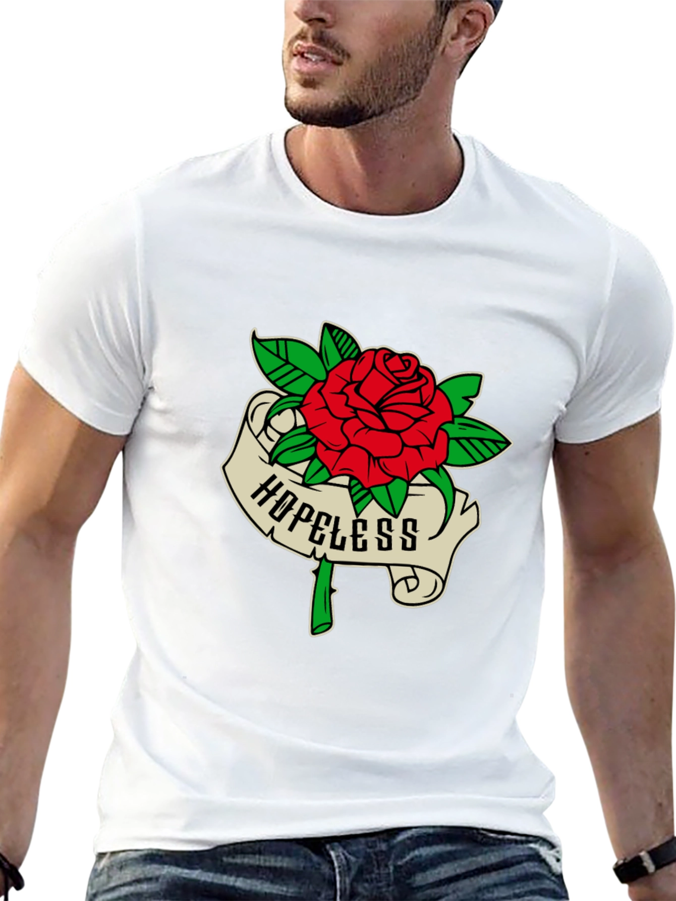 Black Hopeless Rose Graphic Tee - Black Casual Shirt view 13