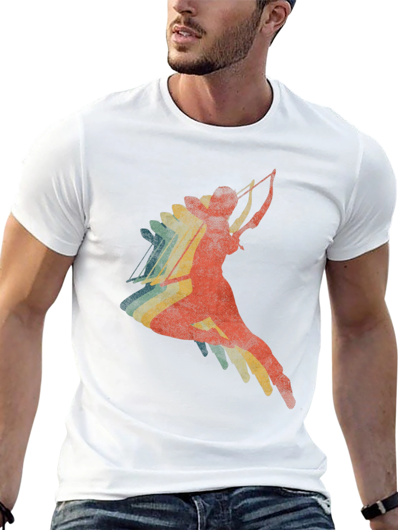 Black Retro Archer T-Shirt - Vintage Style Archery Tee view 13