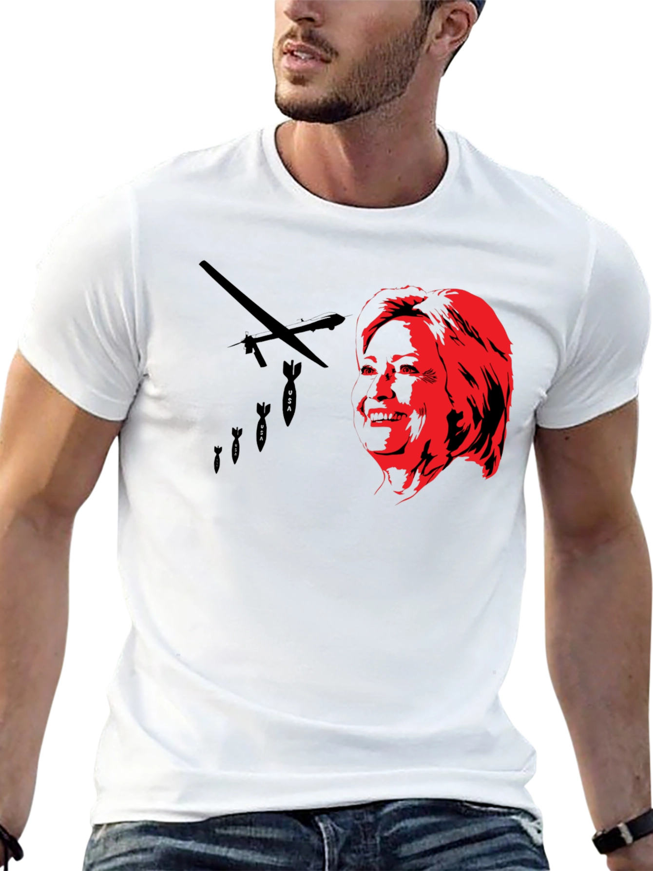 Black Provocative Graphic Print Tee view 13