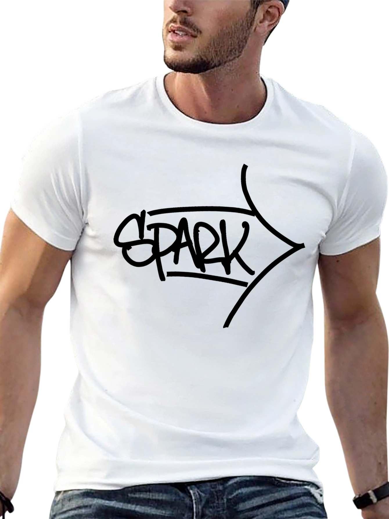 Black Black SPARK Graphic Tee - Stylish Men's Casual T-Shirt view 13