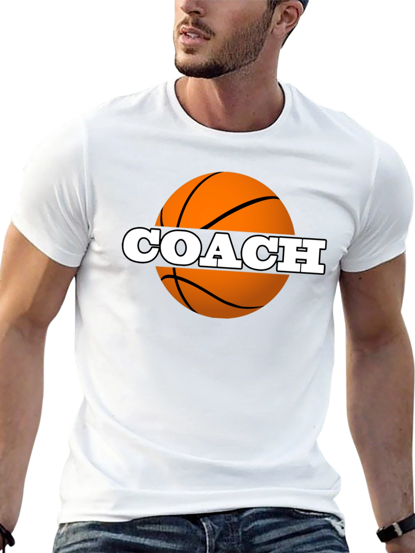 Black Basketball Coach Graphic Tee - Black view 13