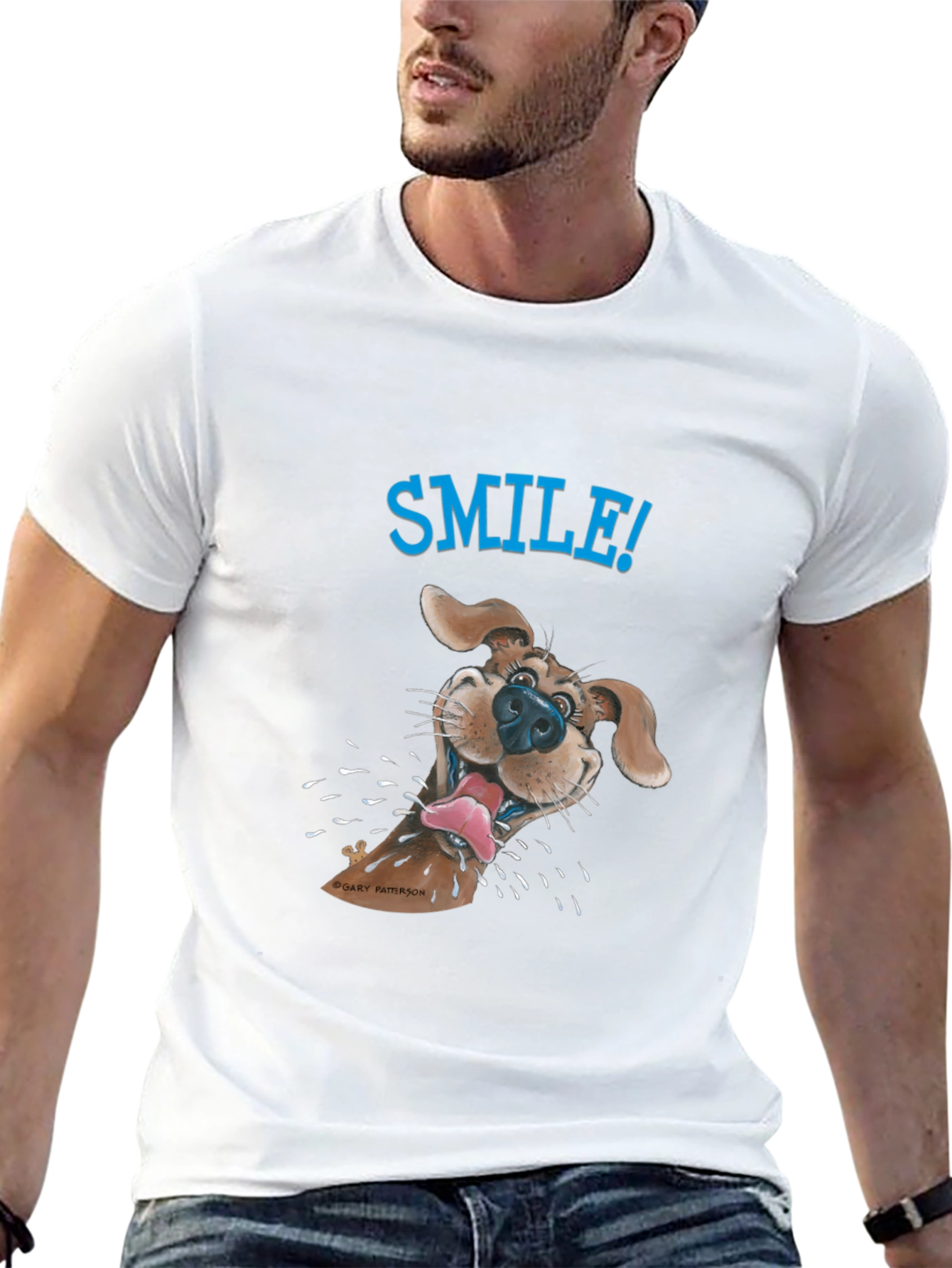 Black Smile! Dog Graphic Tee - Fun & Casual view 13