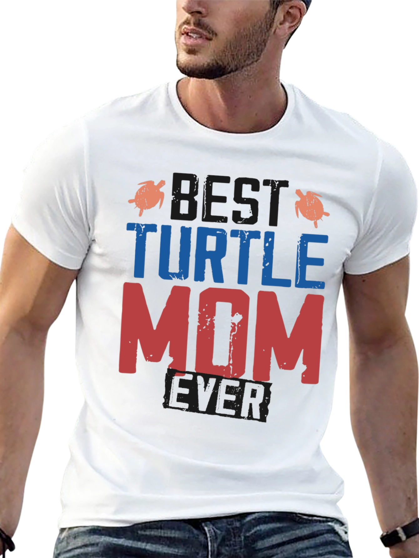 Black Best Turtle Mom Ever T-Shirt view 13