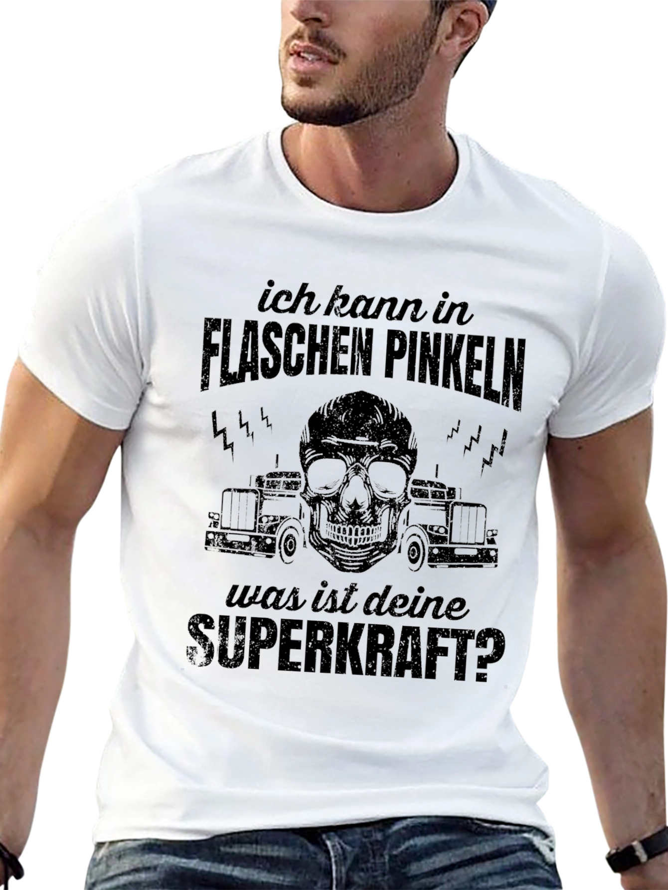 Black Funny German T-Shirt - My Superpower! view 13