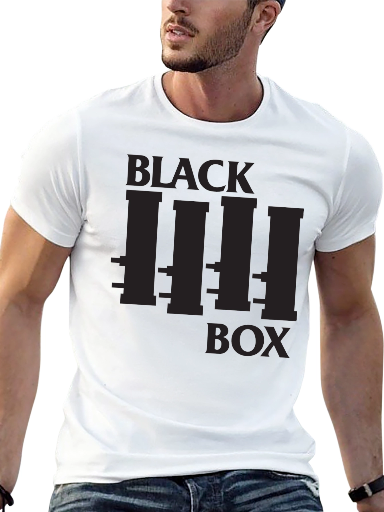 Black Black Box Graphic Tee - Stylish Minimalist Design view 13