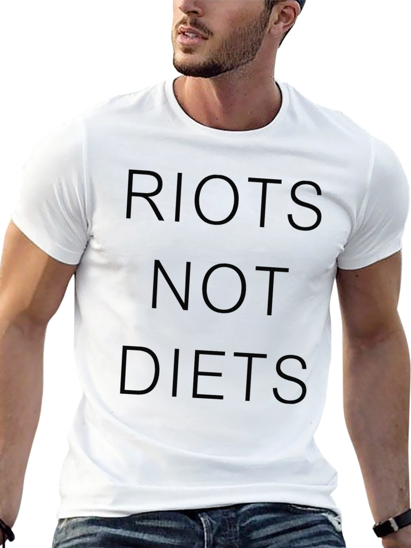 Black Riots Not Diets Graphic T-Shirt - Black view 13