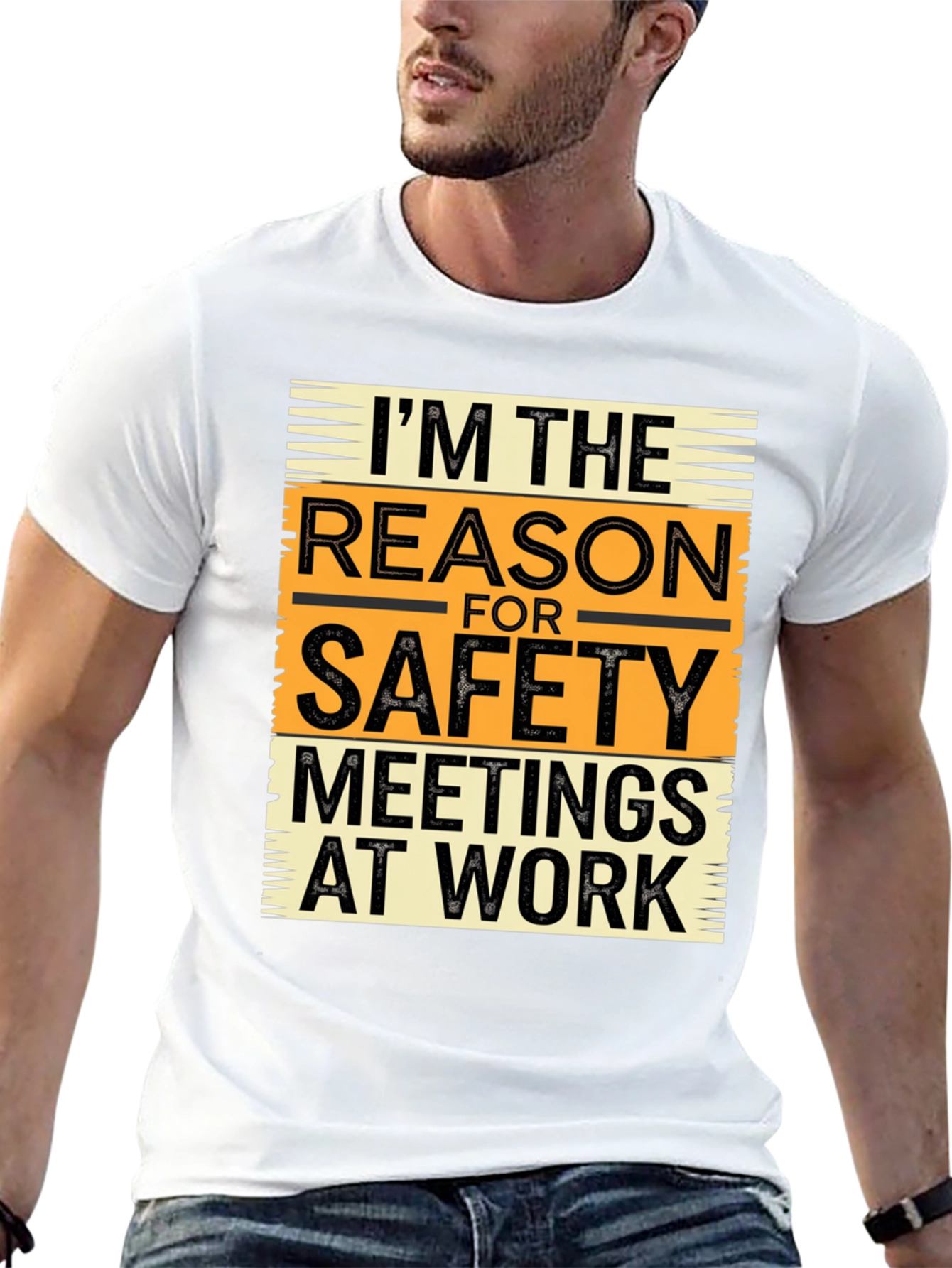 Black I'm The Reason For Safety Meetings at Work T-Shirt view 13
