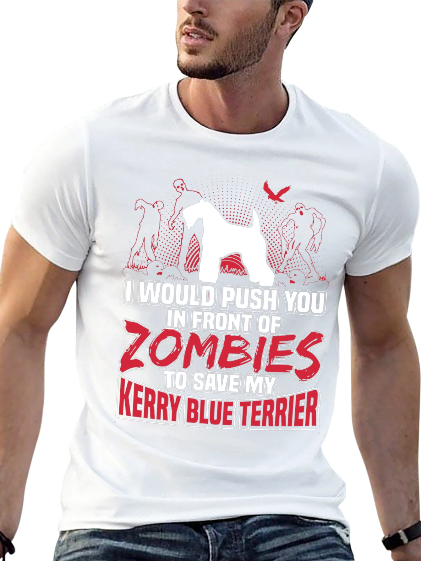 Black Zombie Kerry Blue Terrier T-Shirt view 13