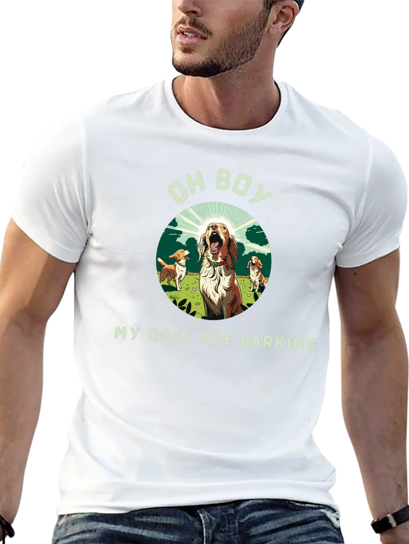 Black Funny "My Dogs Are Barking" Graphic Tee view 13