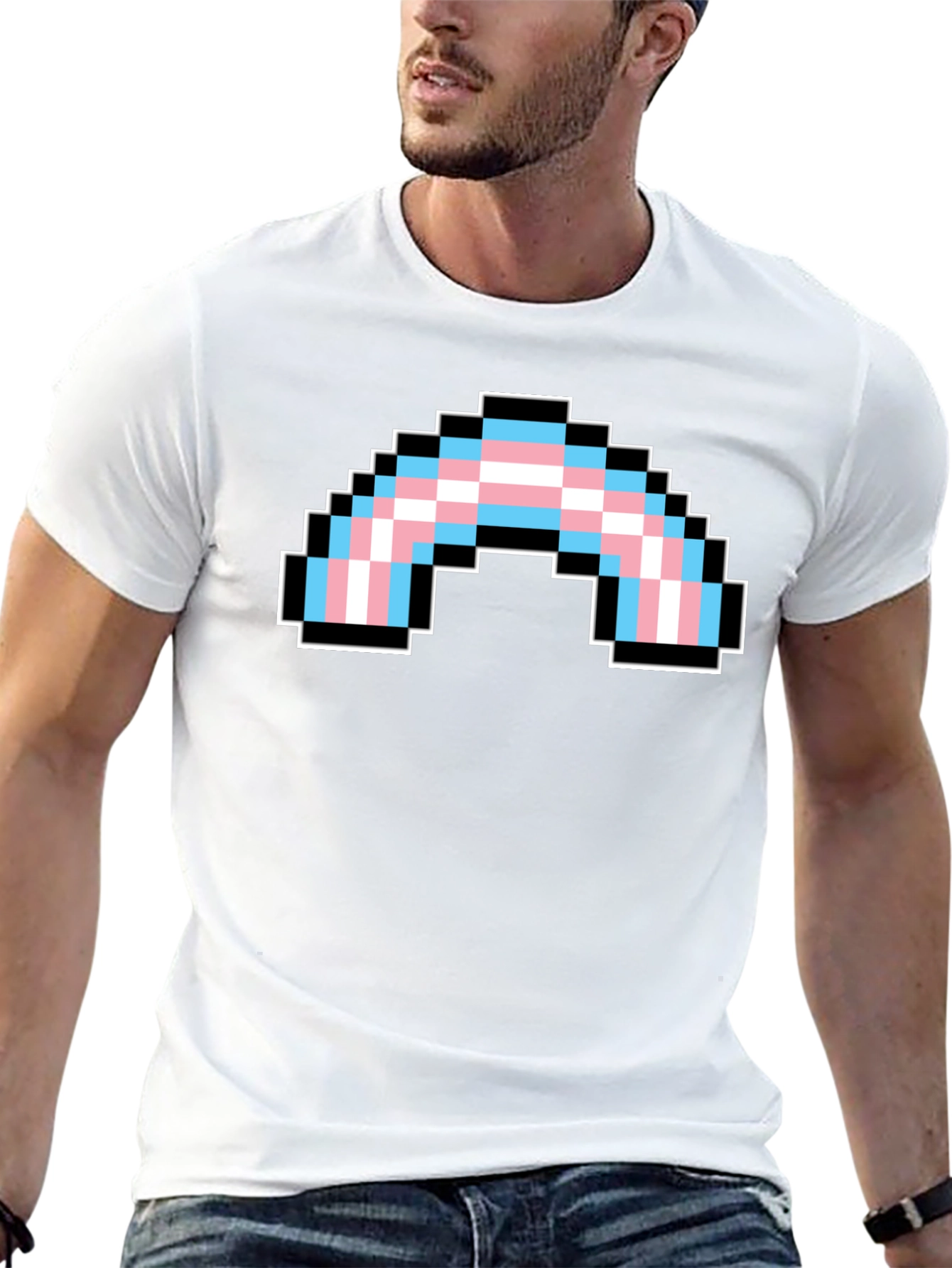 Pixel Transgender Rainbow Pride T-Shirt - 13