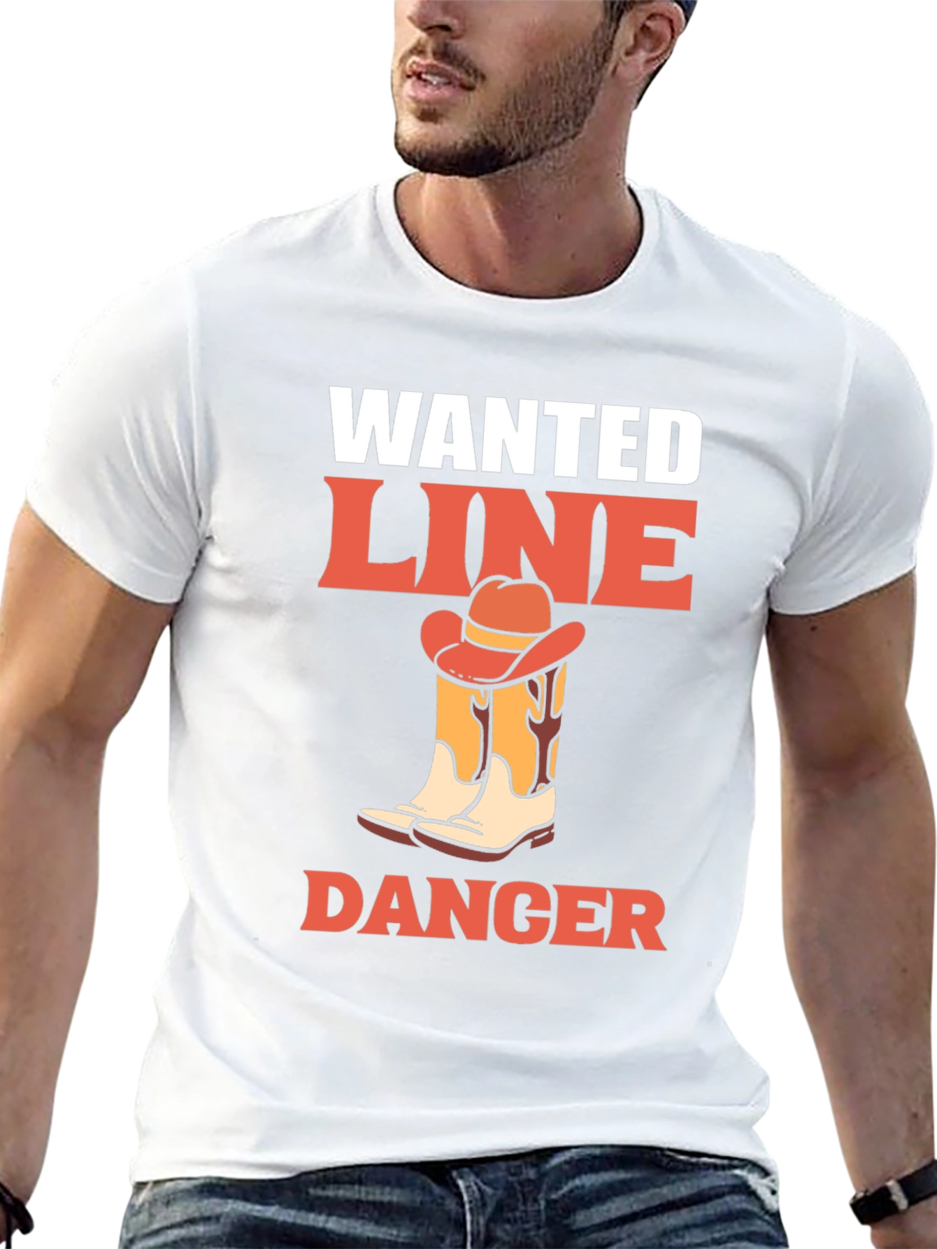 Black Wanted Line Dance Danger Graphic Tee view 13