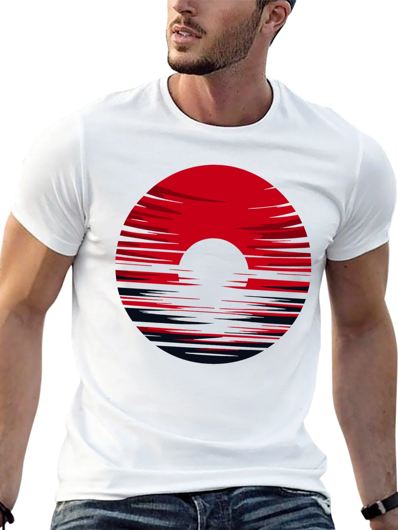 Black Red Horizon Black Tee view 13