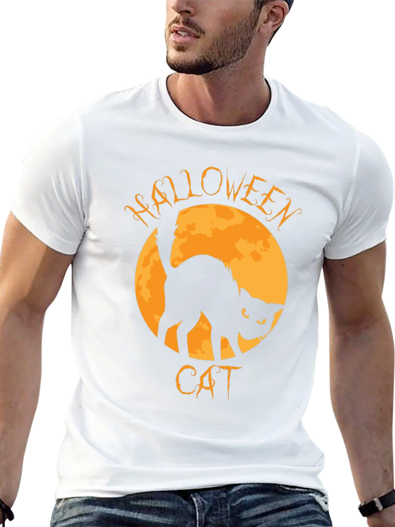 Black Halloween Cat T-Shirt view 13