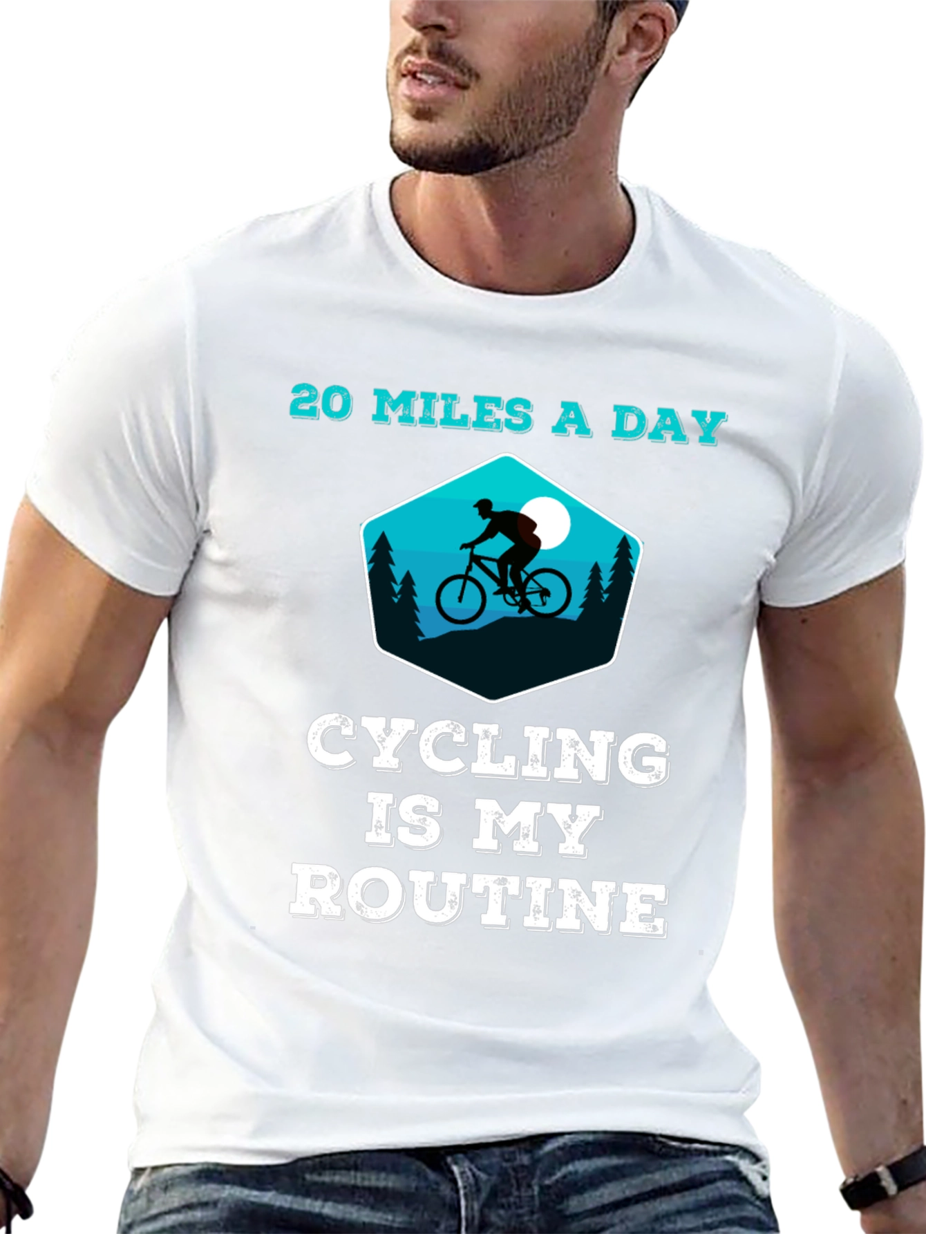 Black Cycling is My Routine - Graphic T-Shirt view 13