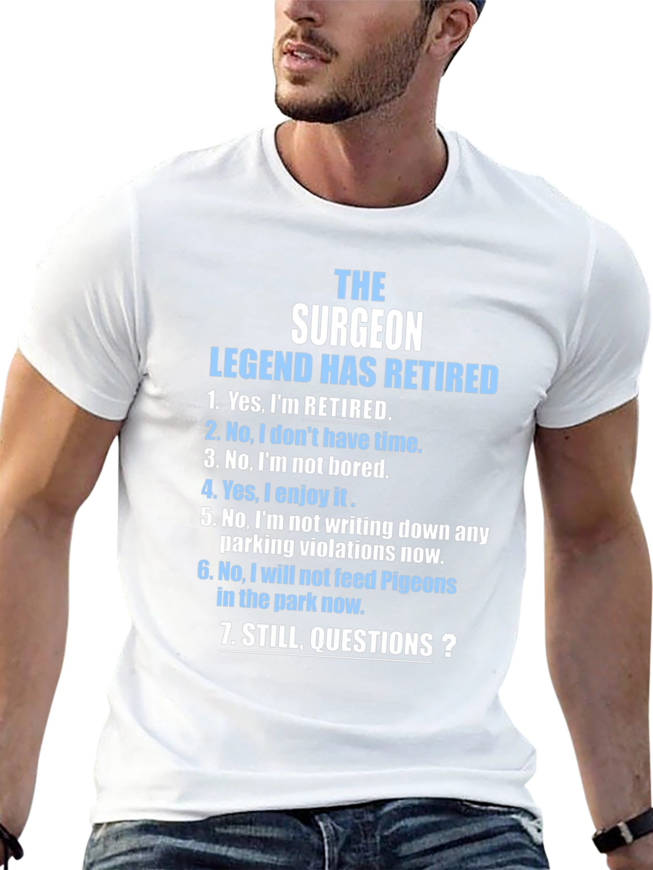 Black Retired Surgeon T-Shirt - Legend Has Retired Novelty Tee view 13