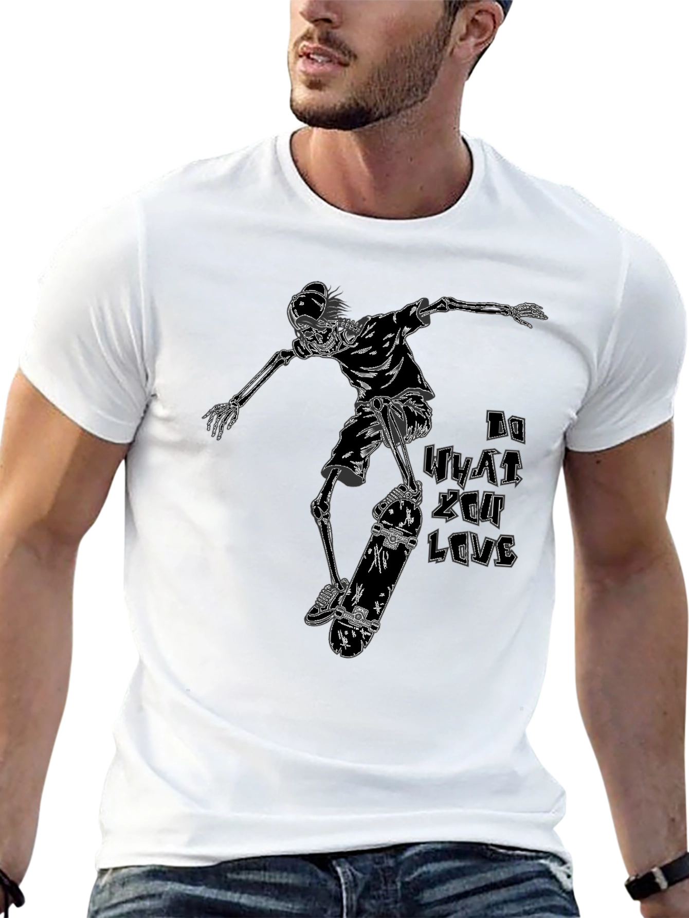 Black Skeleton Skateboarder T-Shirt - Do What You Love view 13