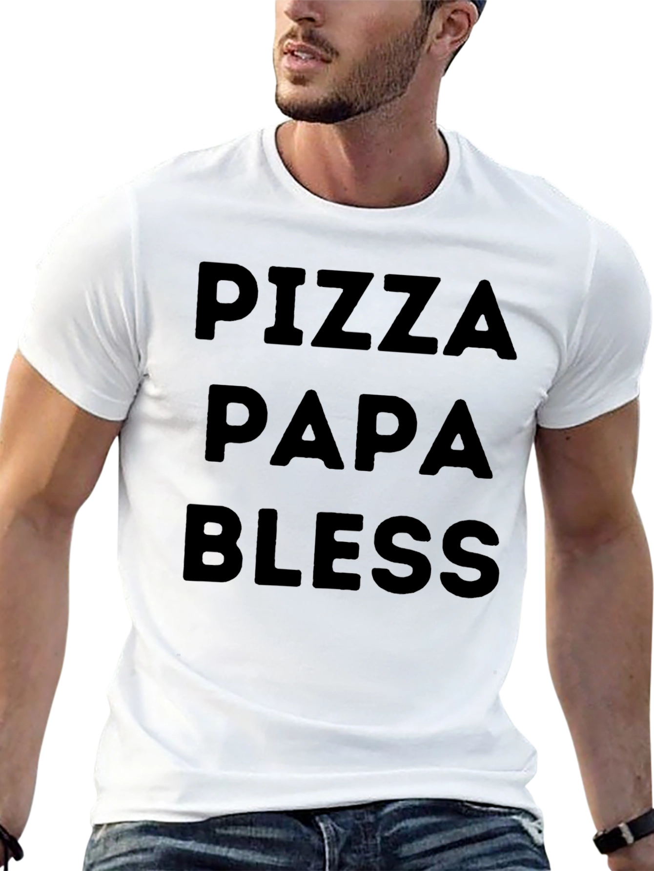 Black Pizza Papa Bless Black T-Shirt view 13
