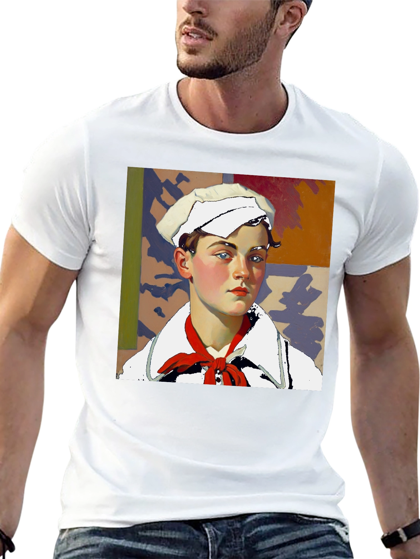Black Sailor Portrait Tee - Unique Graphic Print view 13