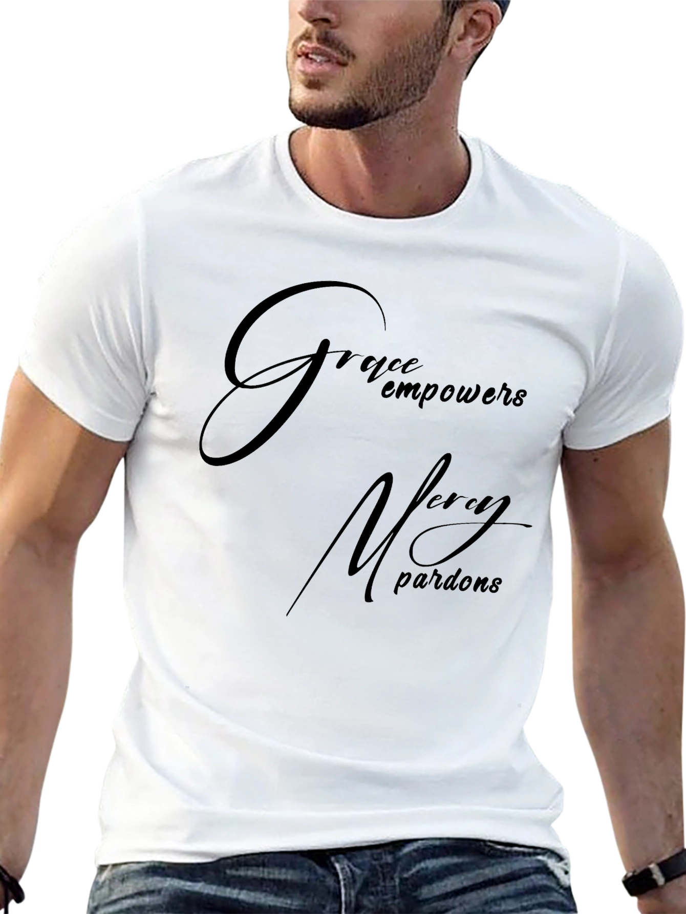 Black Grace Empowers Men's Black T-Shirt view 13