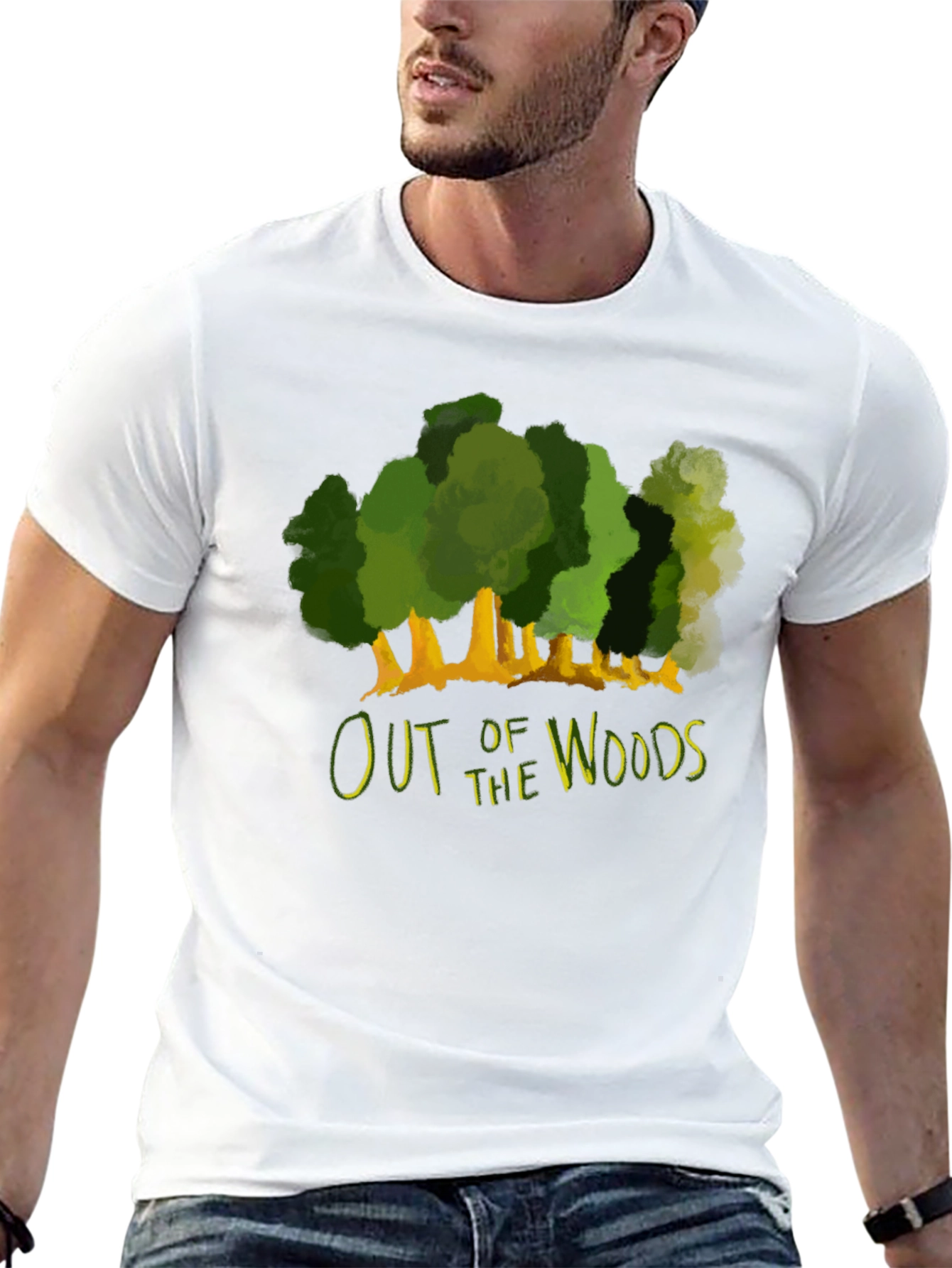 Black Out of the Woods Graphic Tee - Black Cotton T-Shirt view 13