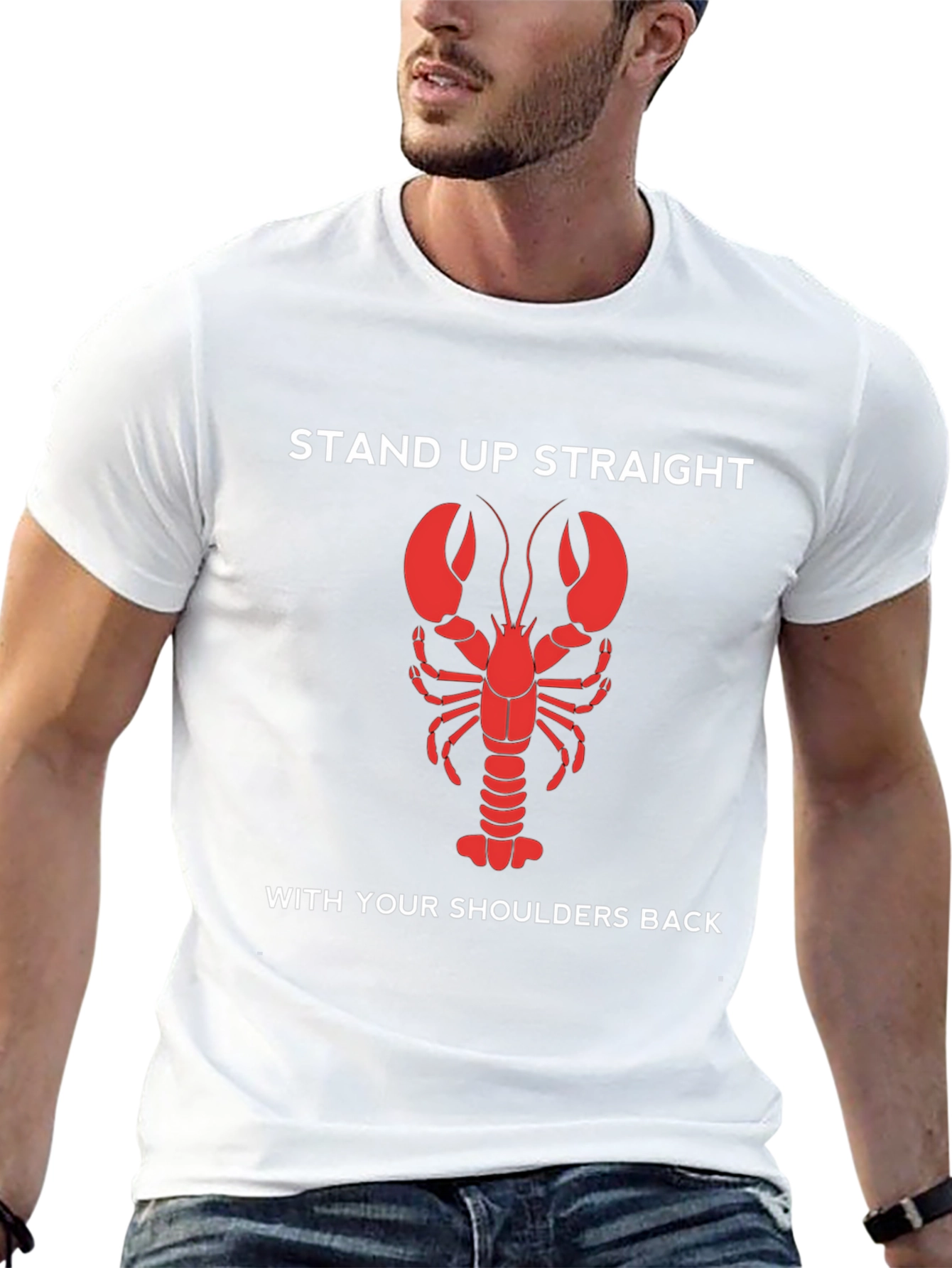 Black Lobster Stand Up Straight T-Shirt view 13