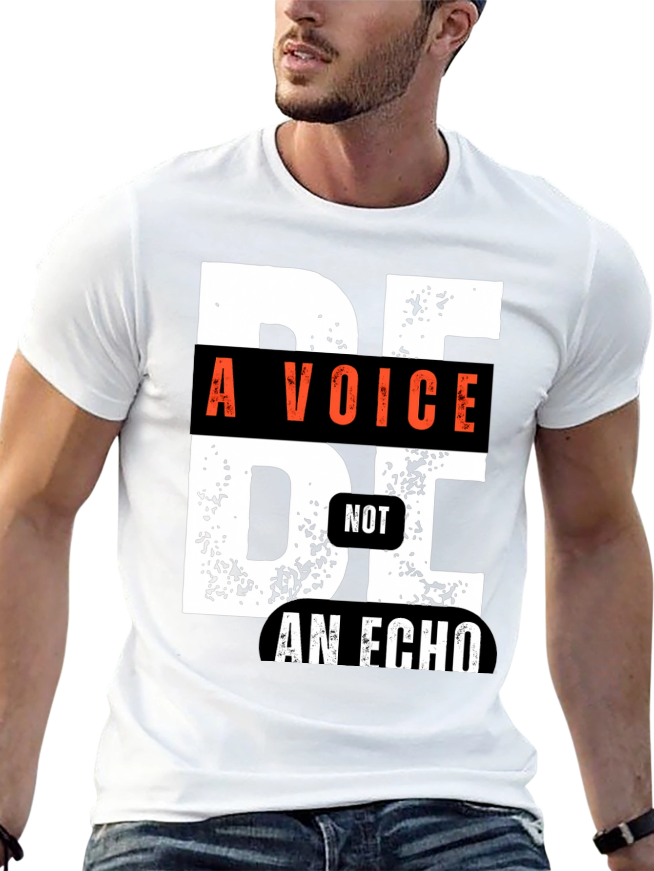 Black Be a Voice, Not an Echo Graphic Tee - Unisex view 13