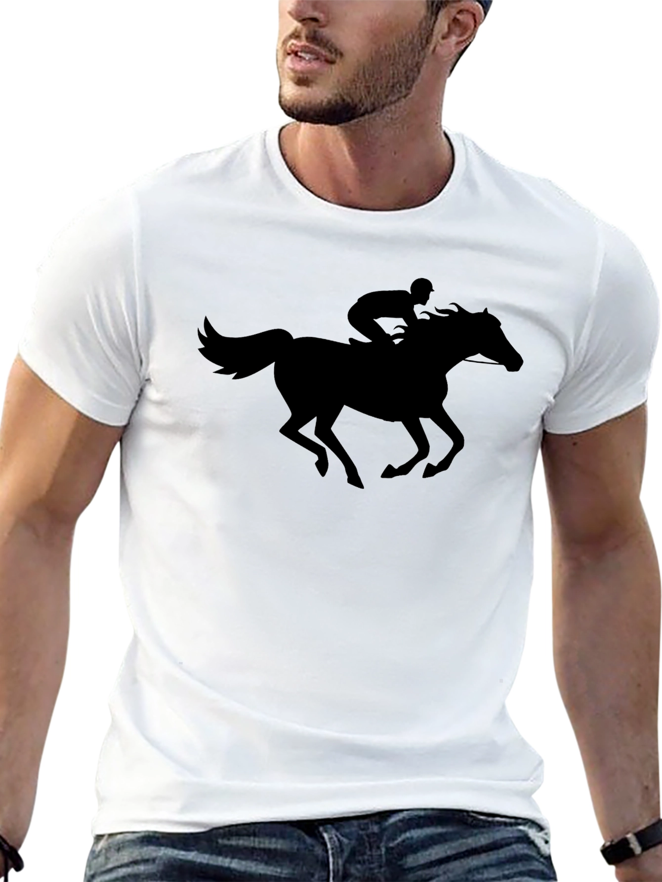 Black Black Horse Jockey Graphic Tee view 13