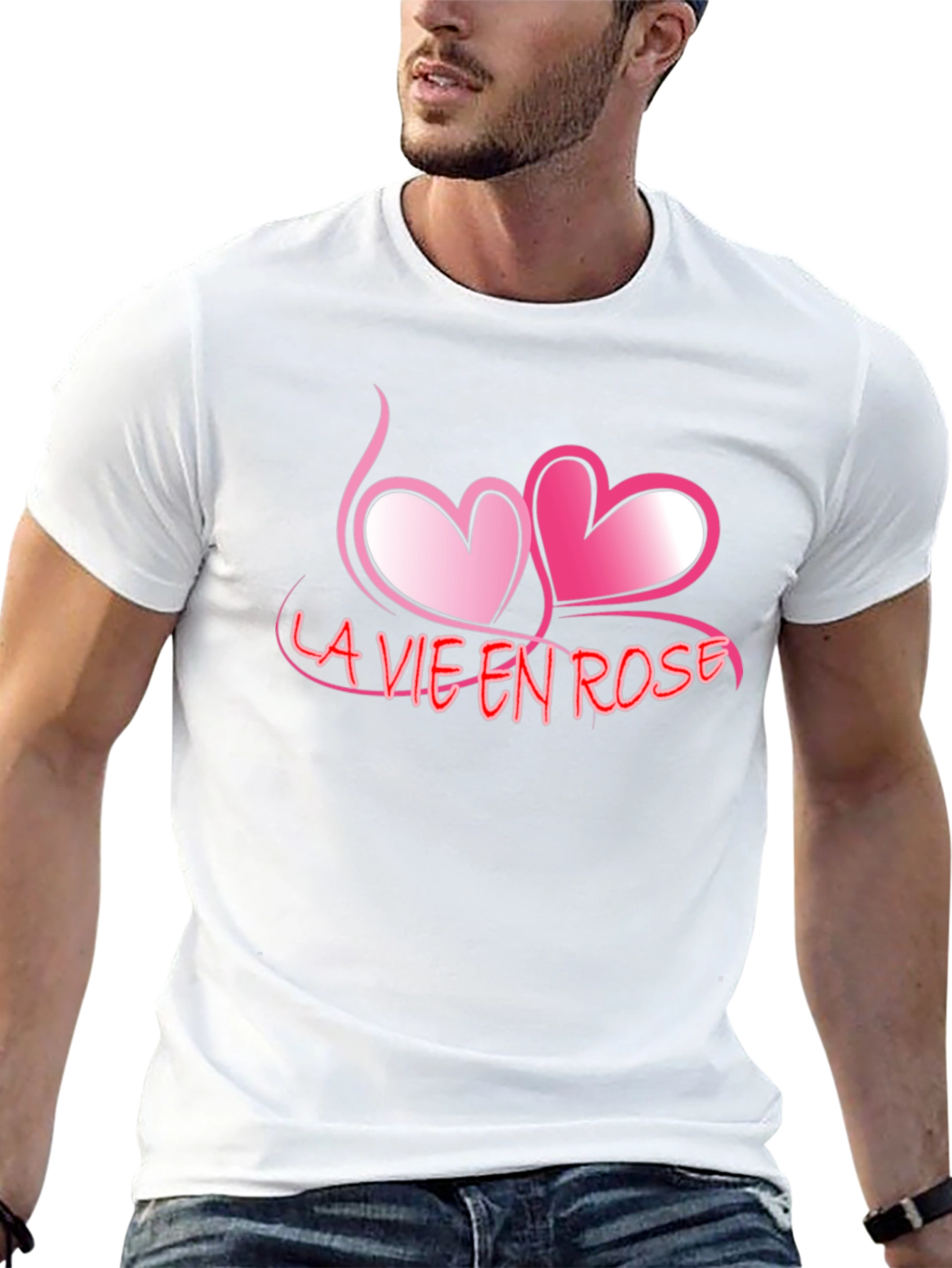 Black La Vie En Rose Graphic Tee - Romantic Black T-Shirt view 13