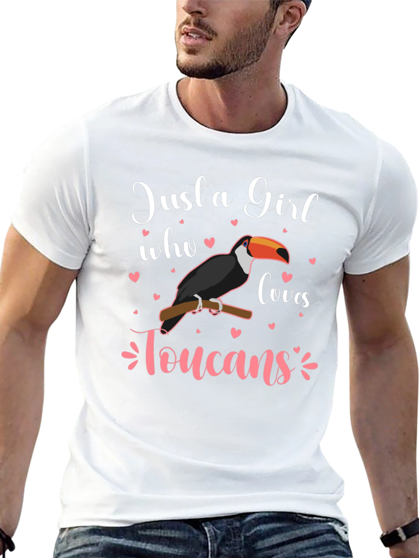 Black Just a Girl Who Loves Toucans T-Shirt view 13