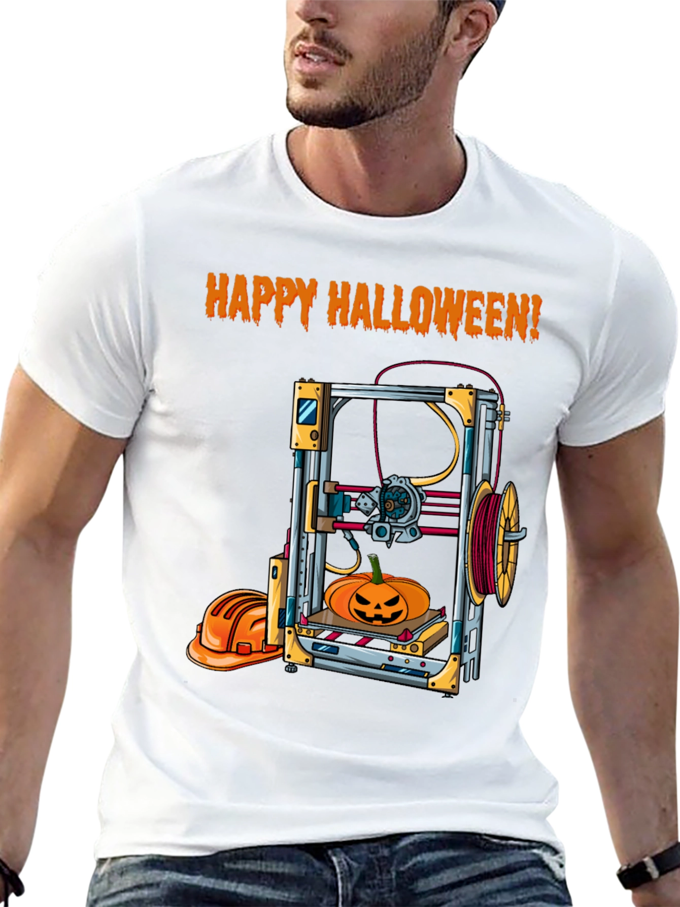 Black Happy Halloween 3D Printing T-Shirt view 13