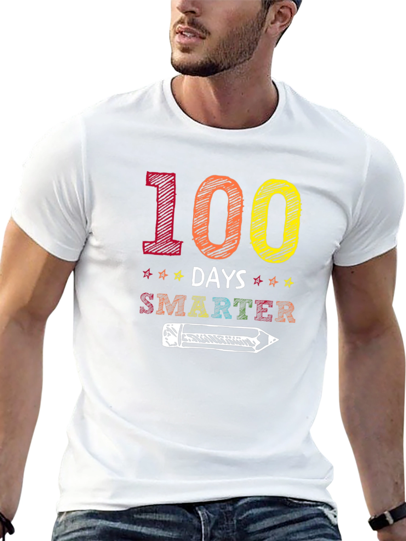 Black 100 Days Smarter Graphic T-Shirt view 13