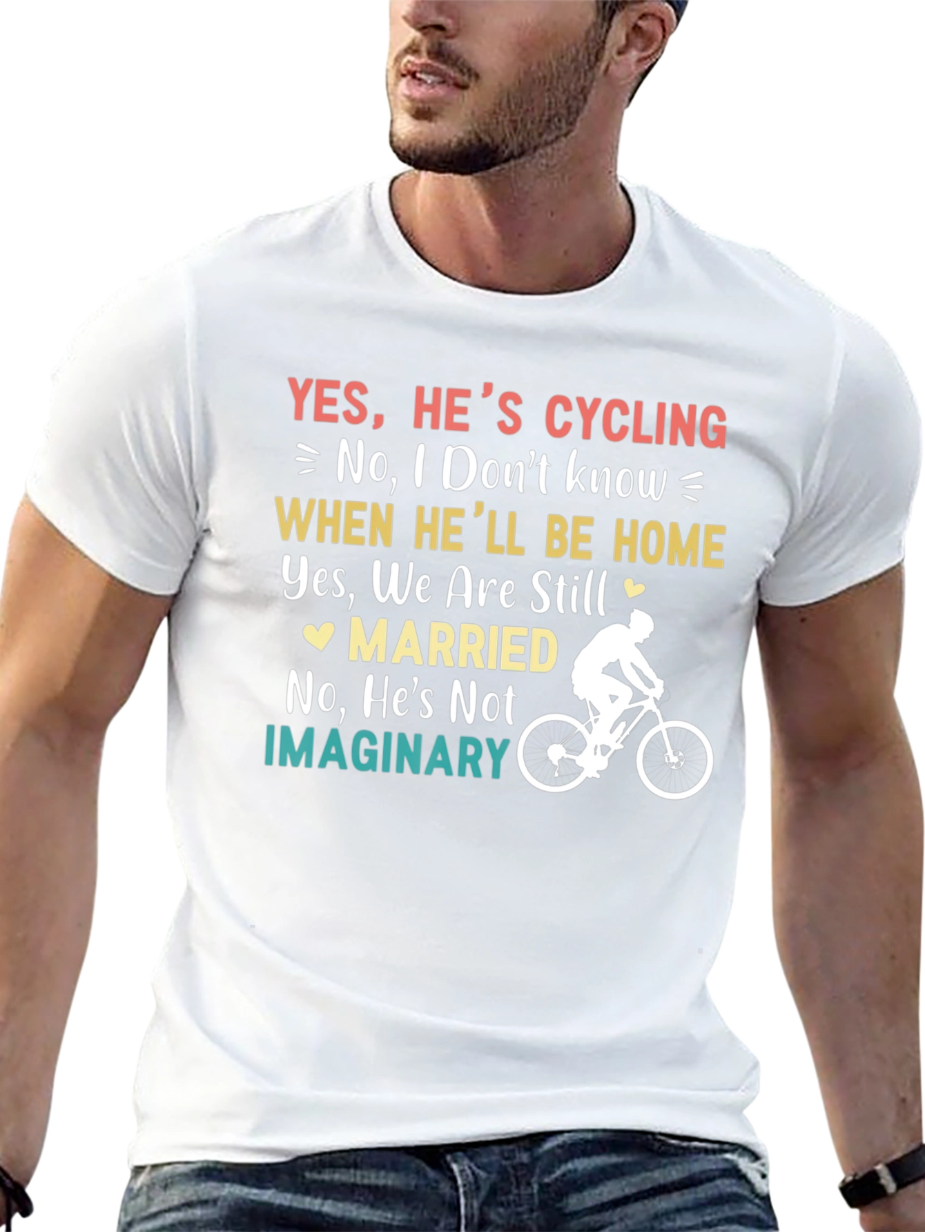 Black Funny Cycling Husband T-Shirt - Married Cyclist Gift view 13