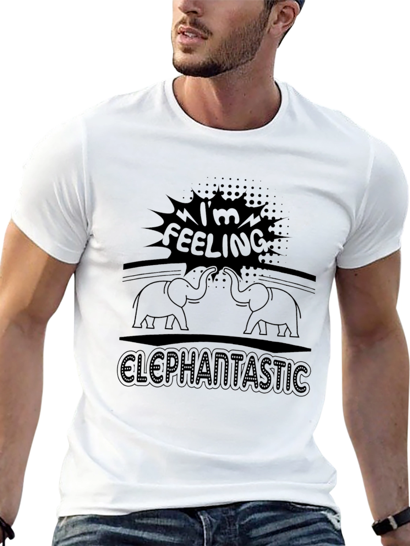 Black I'm Feeling Elephantastic Black Graphic Tee view 13