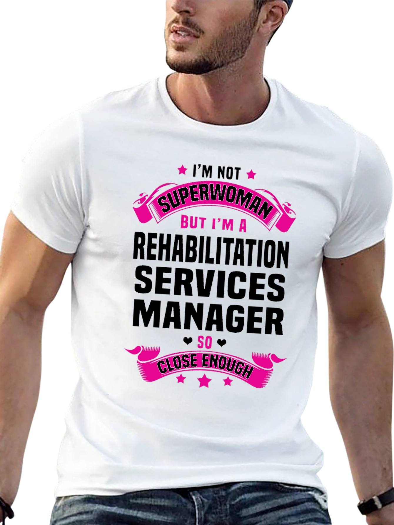 Black Rehabilitation Services Manager Graphic T-Shirt view 13