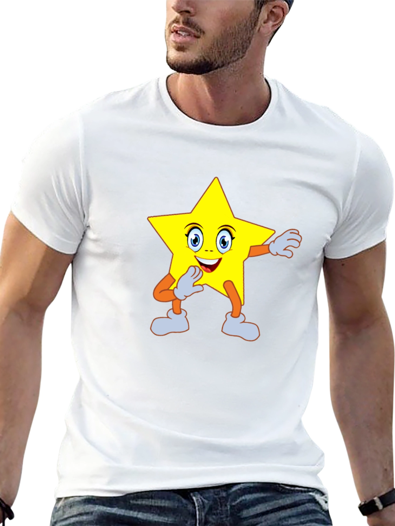 Black Star Cartoon Graphic Tee - Black view 13